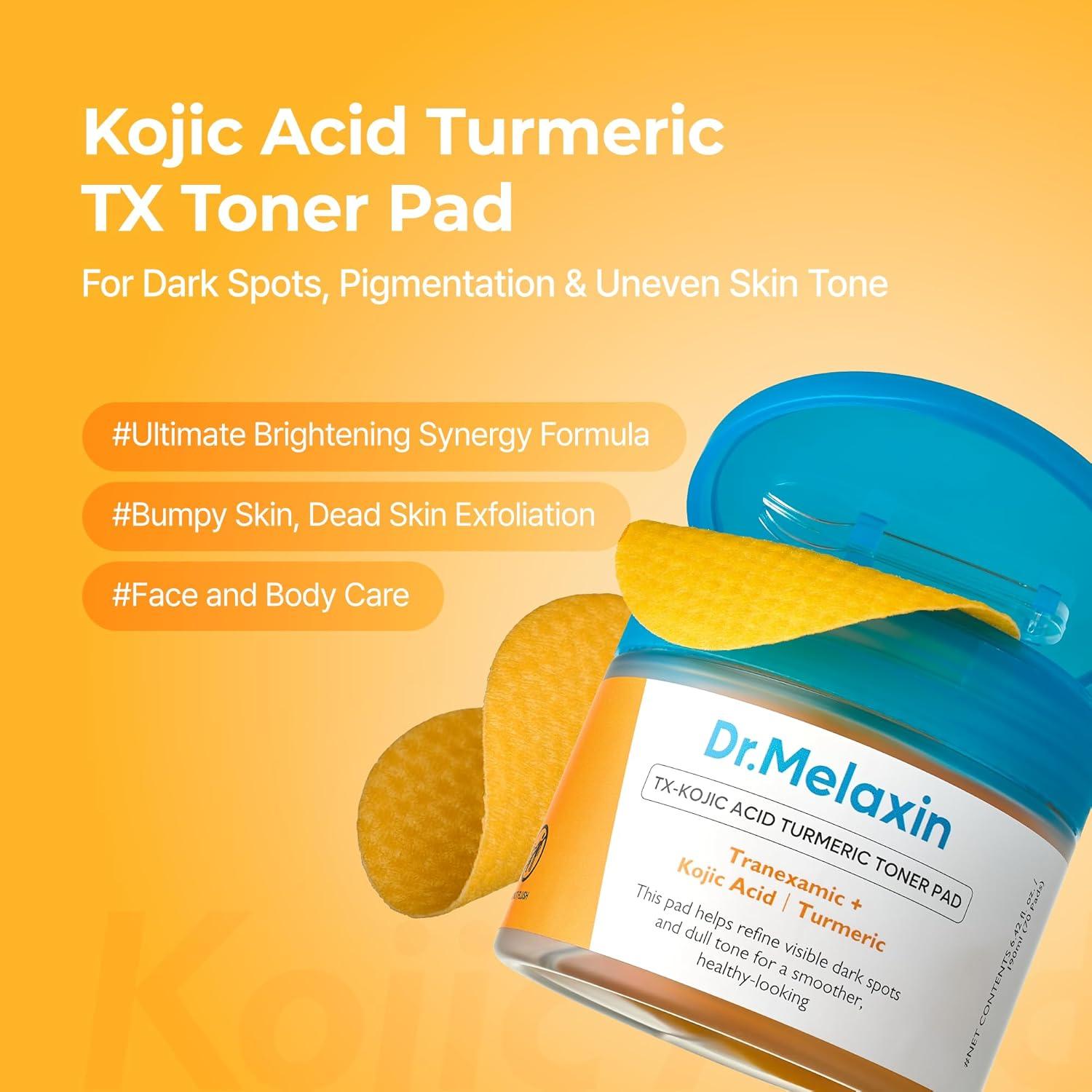 Dr.Melaxin TX-KOJIC ACID TURMERIC TONER PAD 70ea 2