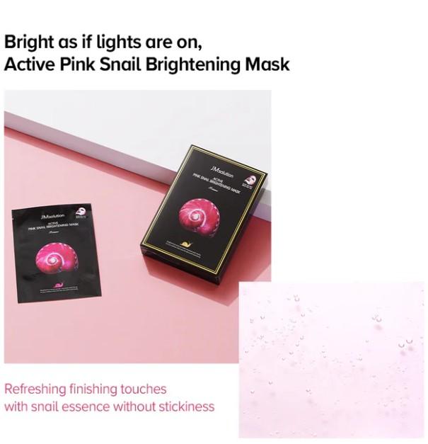 JMSOLUTION ACTIVE PINK SNAIL BRIGHTENING MASK 10 SHEETS 4