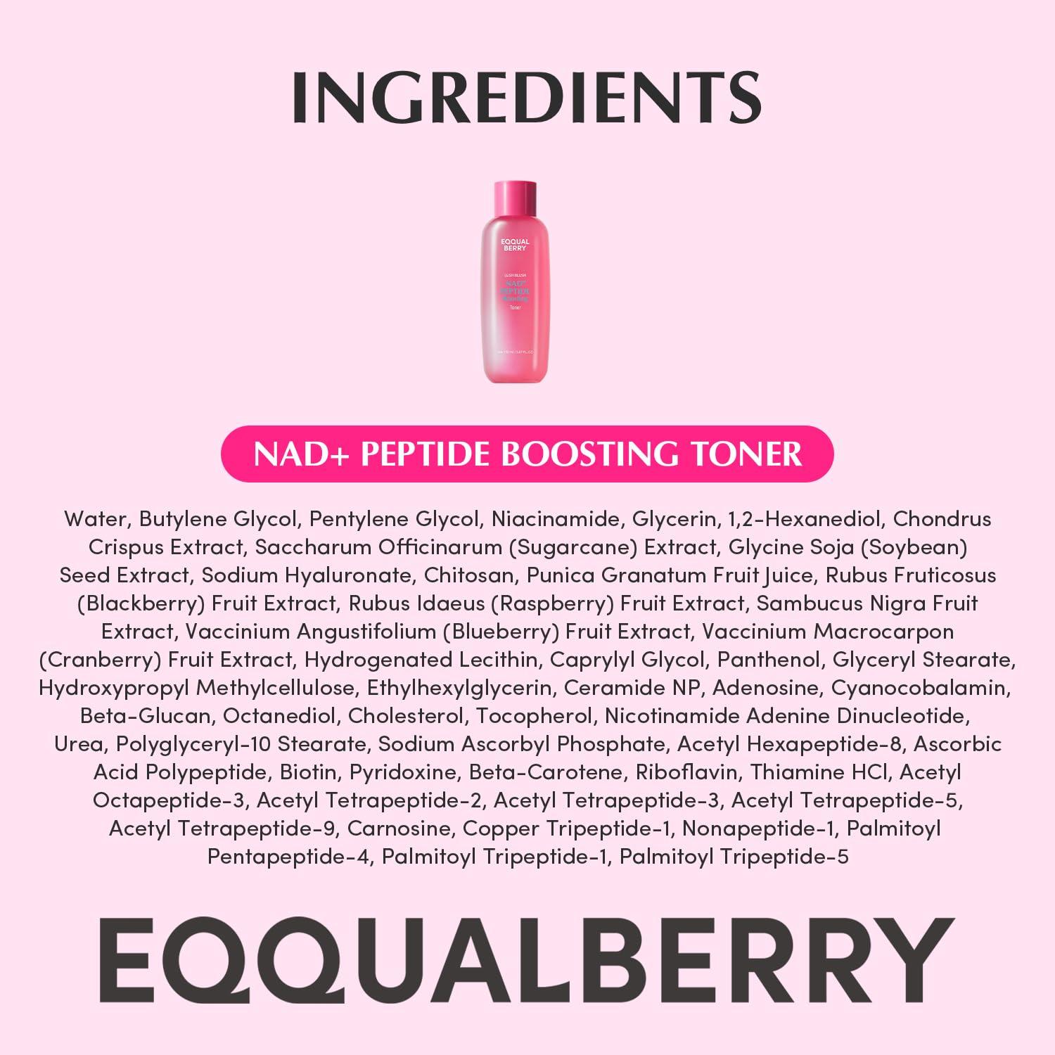 EQQUALBERRY NAD+ PEPTIDE BOOSTING TONER 150ml 8