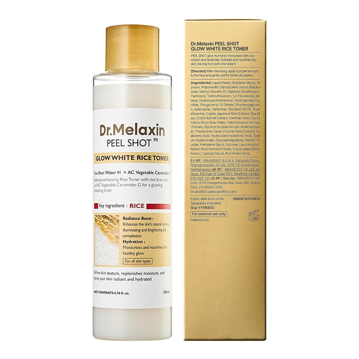 Dr.Melaxin Peel Shot Glow White Rice Toner 200ml 8