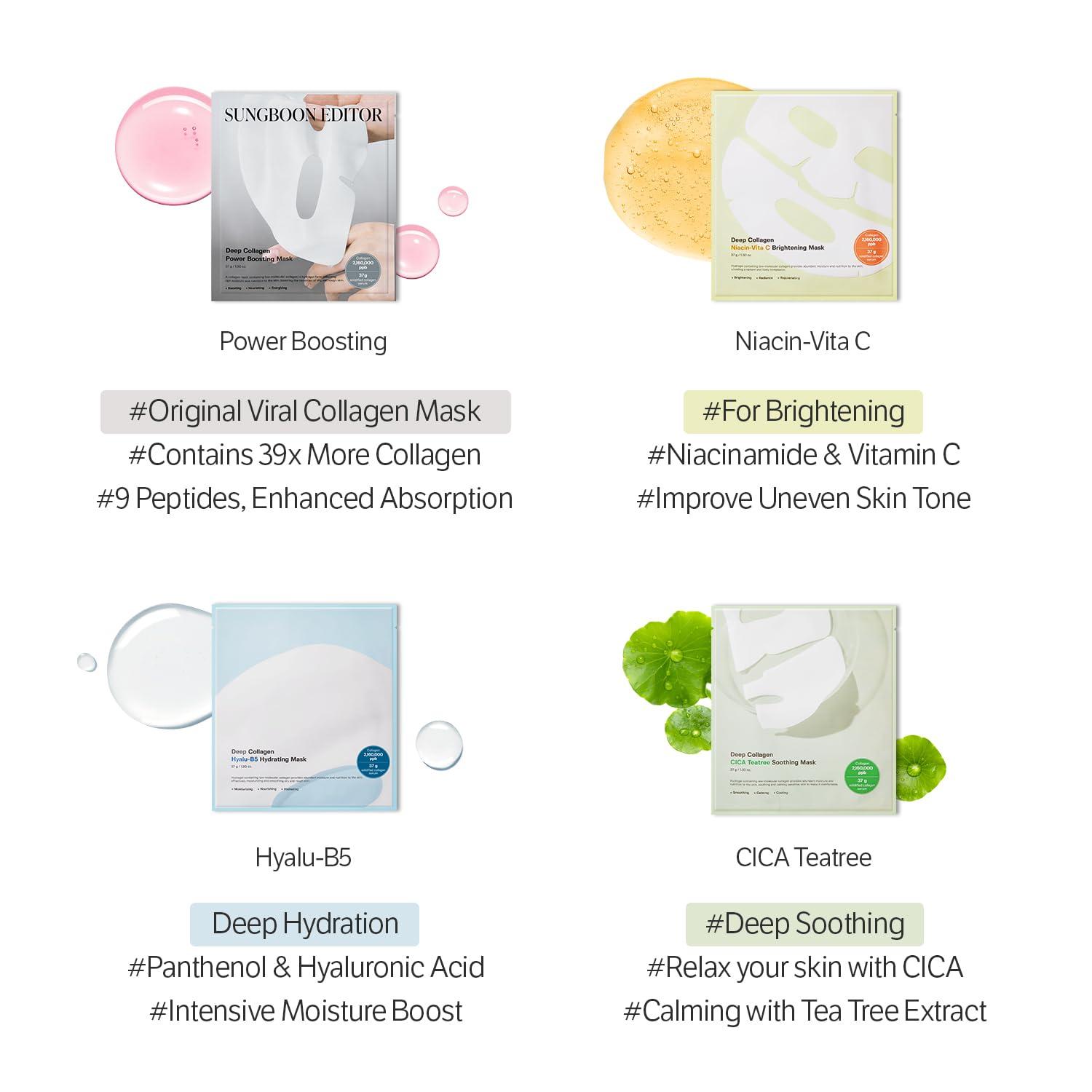 Sungboon Editor Deep Collagen Hyalu-B5 Hydrating Mask 37g*4ea 6