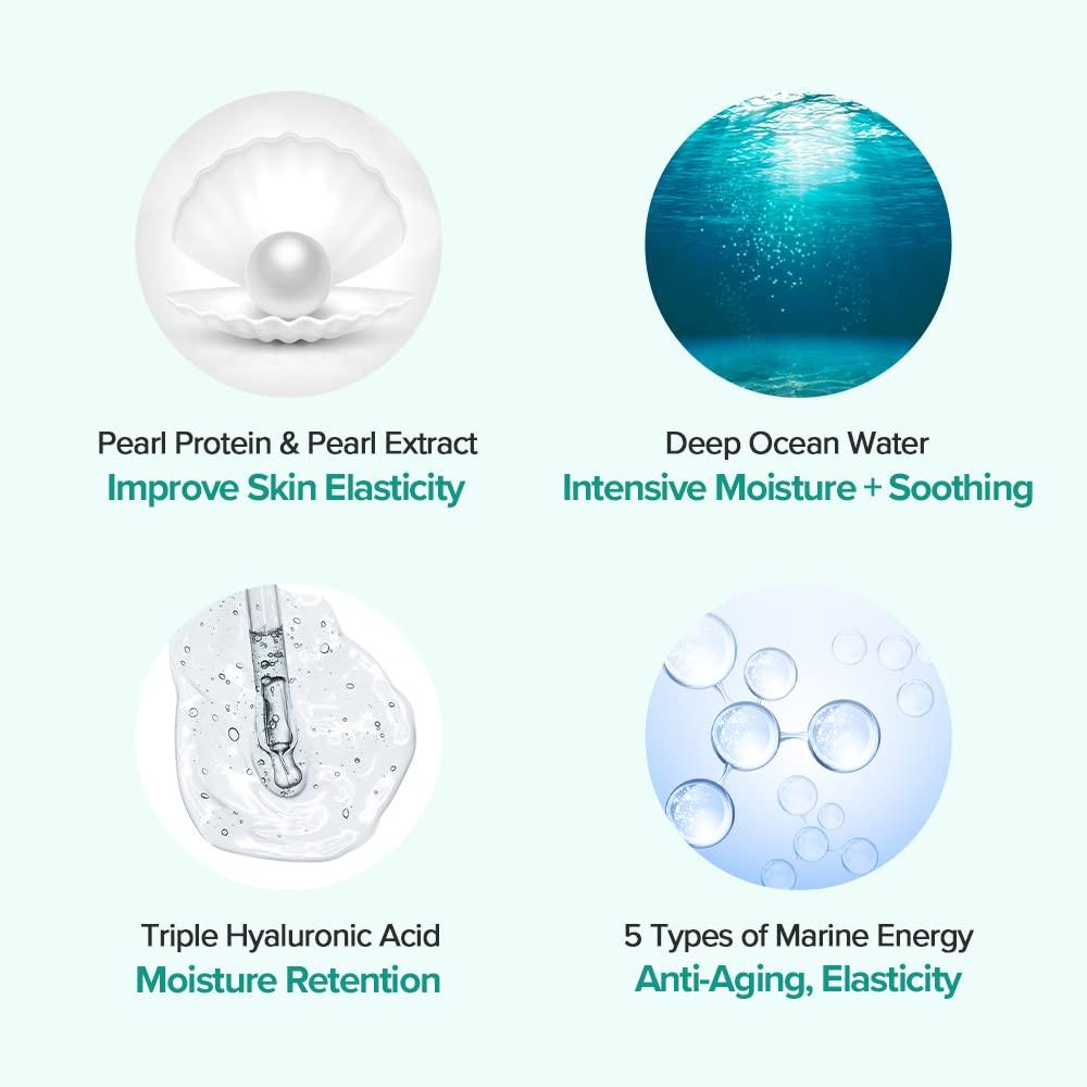 JMSOLUTION MARINE LUMINOUS PEARL DEEP MOISTURE MASK PLUS 10 SHEETS 7