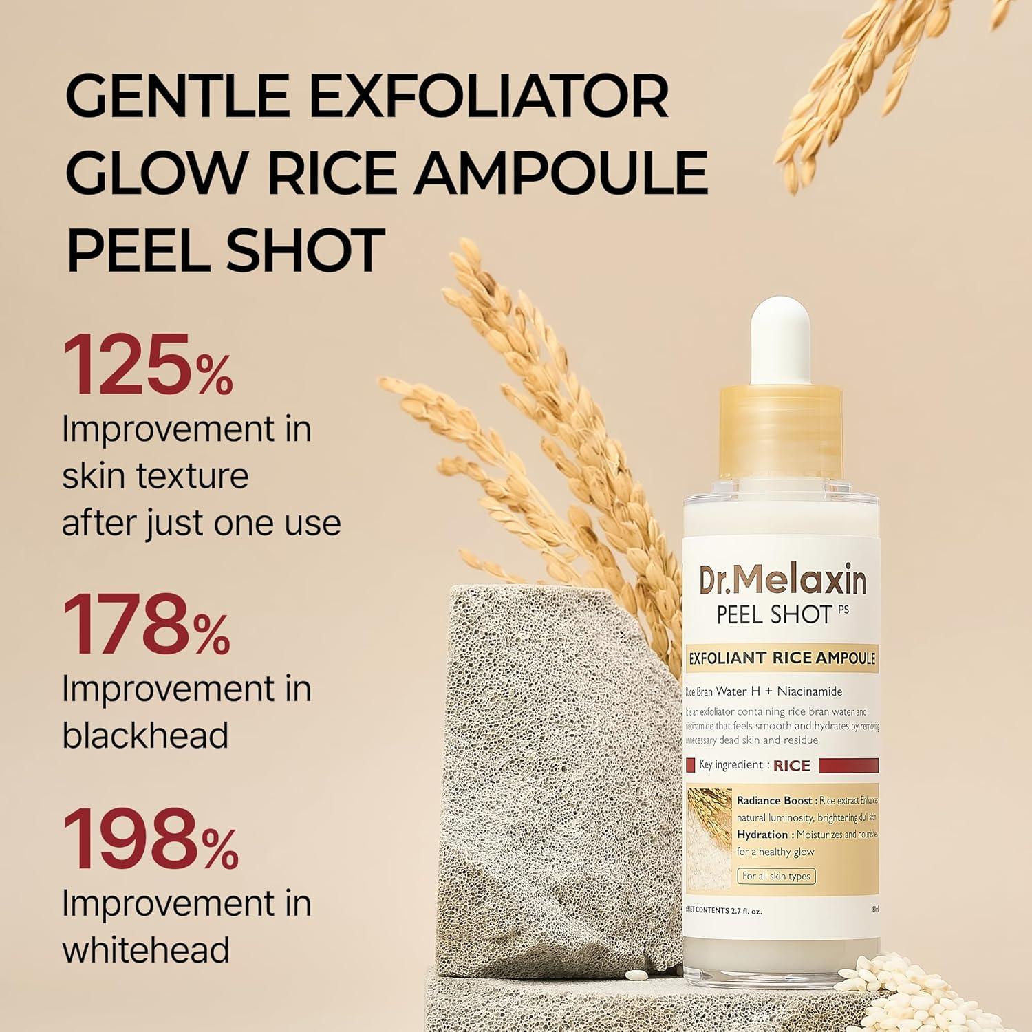 Dr.Melaxin PEEL SHOT EXFOLIATING WHITE RICE AMPOULE 80ml 2