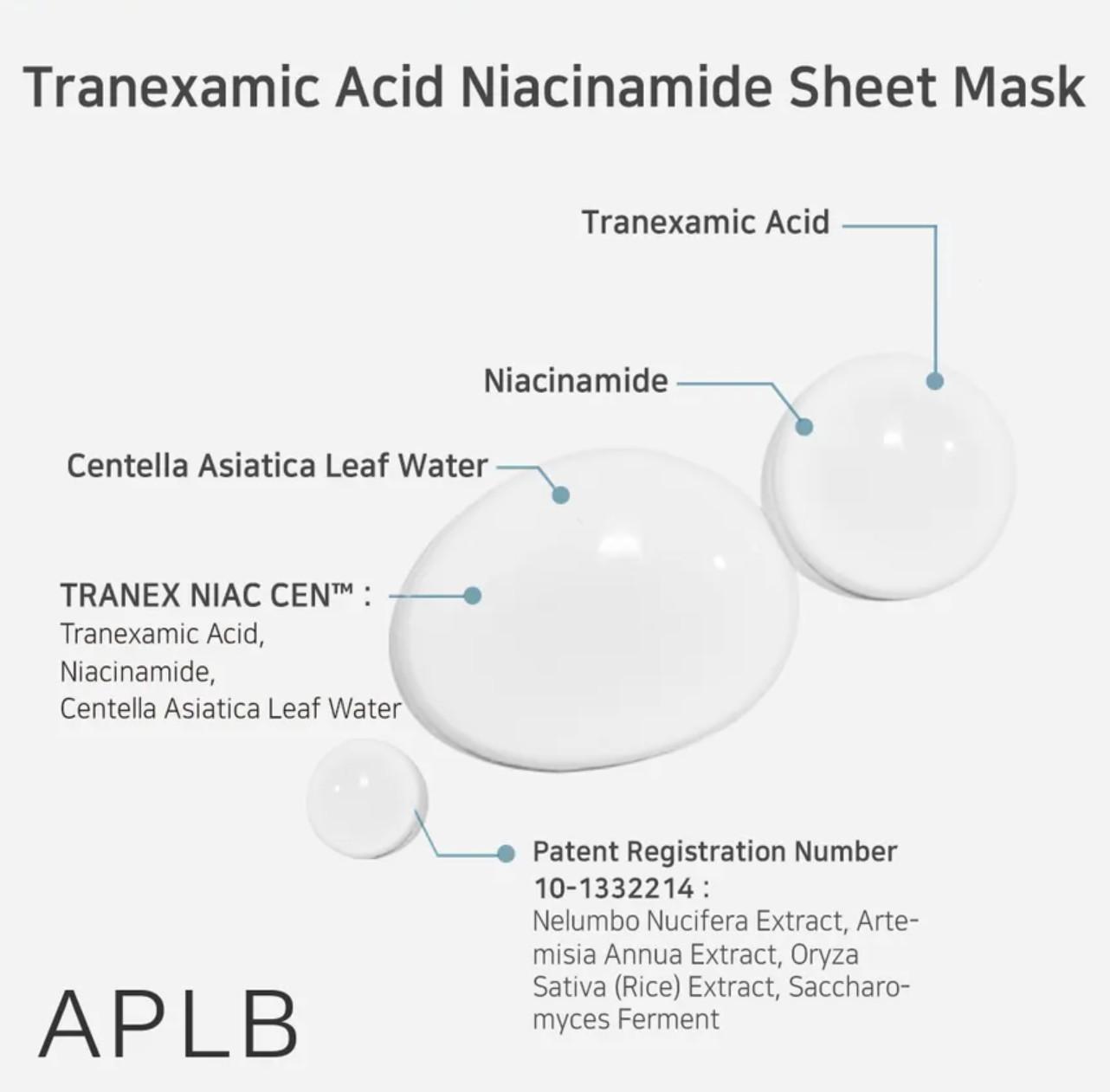 APLB TRANEXAMIC ACID NIACINAMIDE SHEET MASK 10 PCS 25ml 3