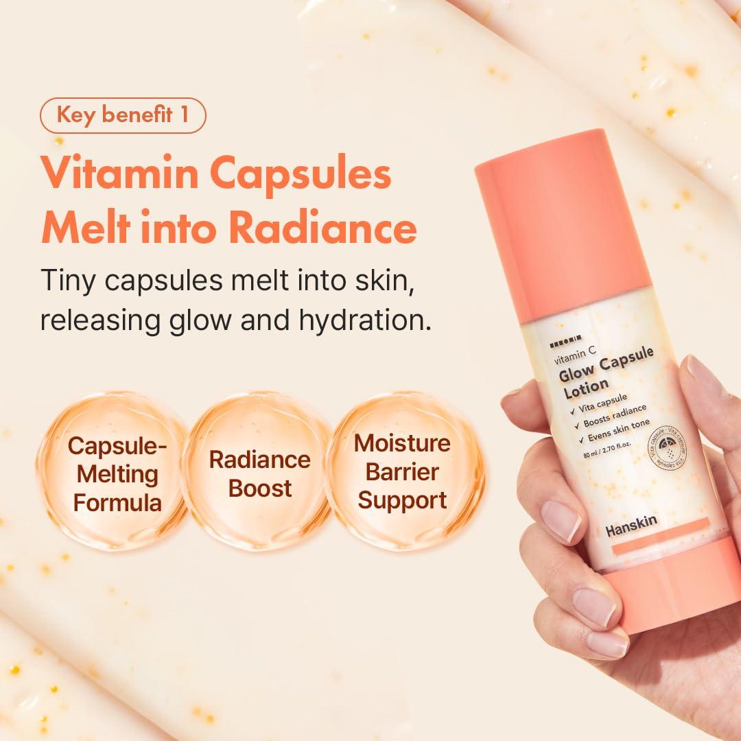 Hanskin Vitamin C Glow Capsule Lotion, 80ml 3
