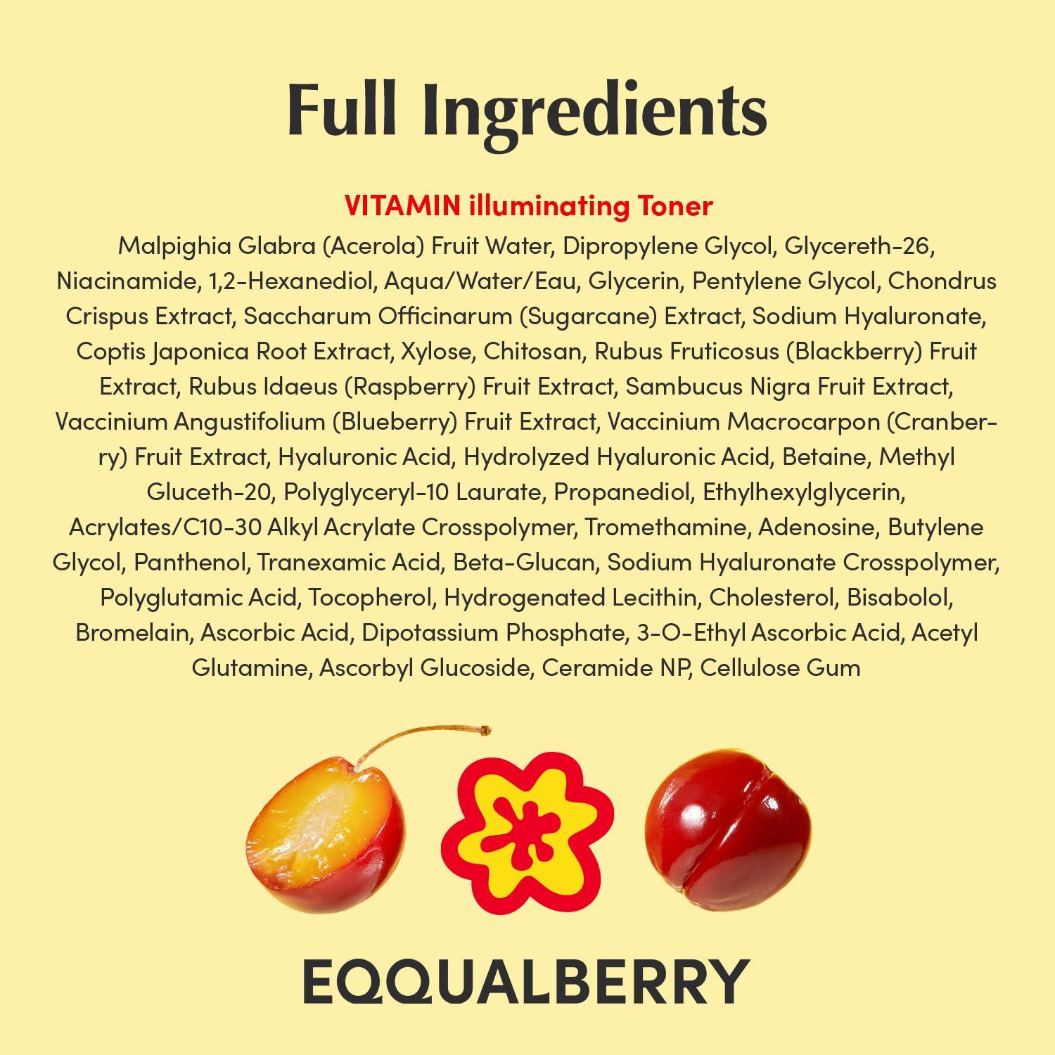 EQQUALBERRY VITAMIN ILLUMINATING TONER 150ml 8
