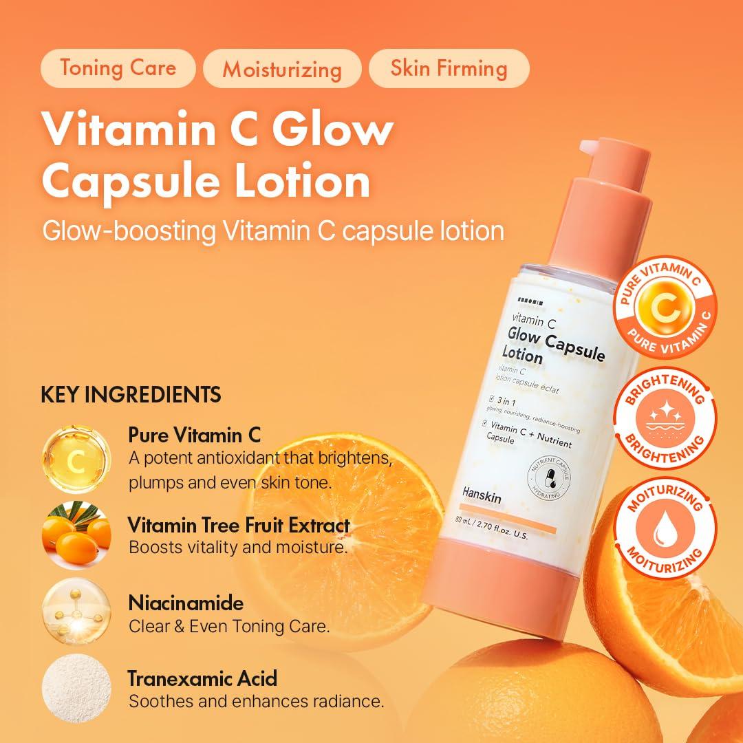 Hanskin Vitamin C Glow Capsule Lotion, 80ml 2
