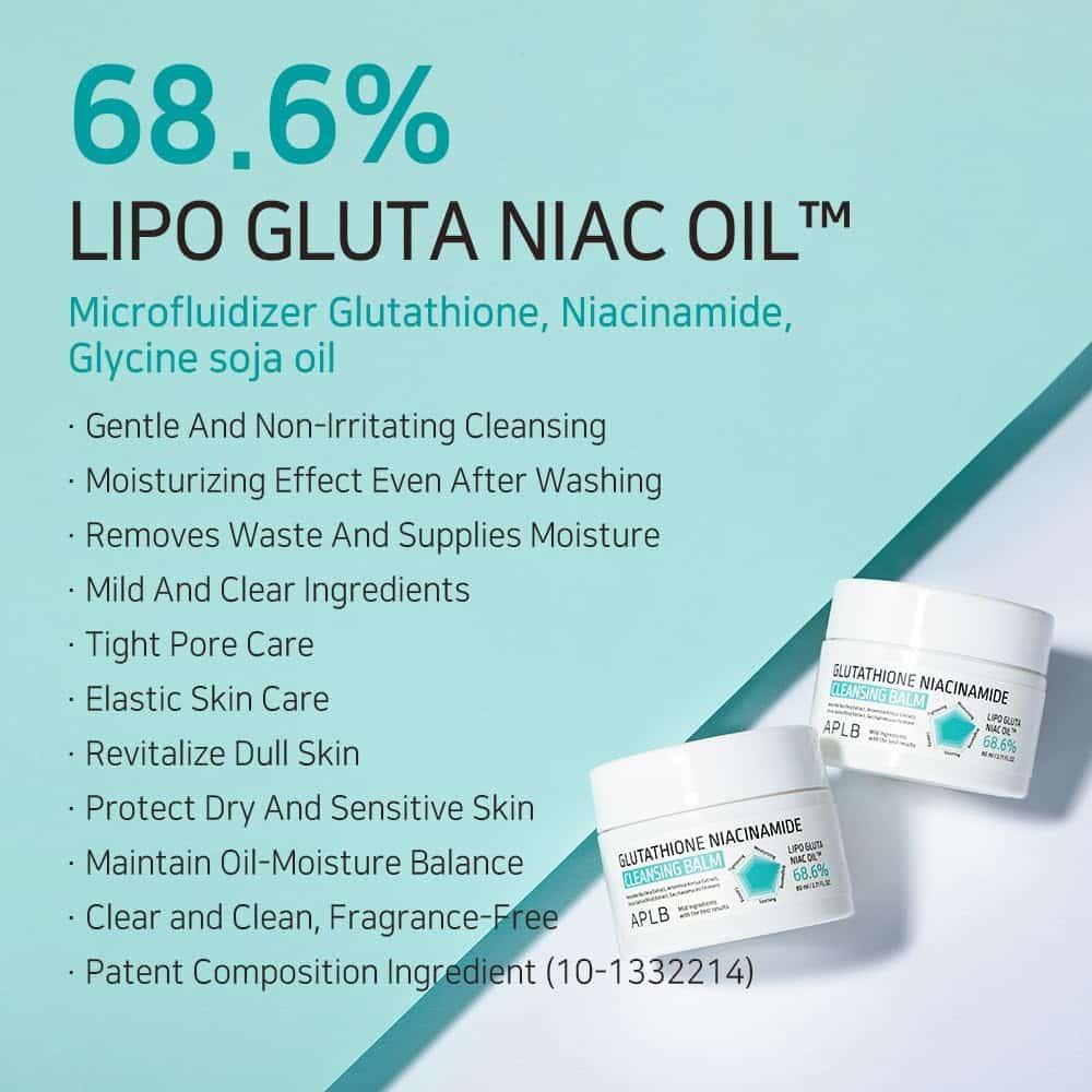APLB Glutathione Niacinamide Cleansing Balm 80ml 6