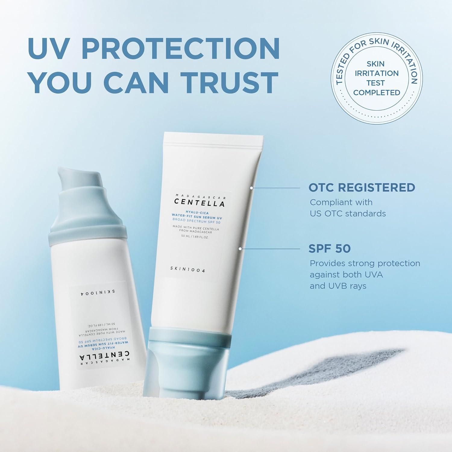 Madagascar Centella Hyalu-Cica Water-Fit Sun Serum UV 50ml (OTC) 2