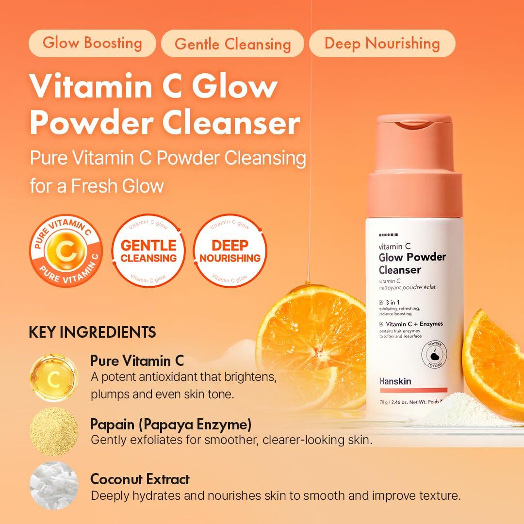 Hanskin Vitamin C Glow Powder Cleanser 70g 2