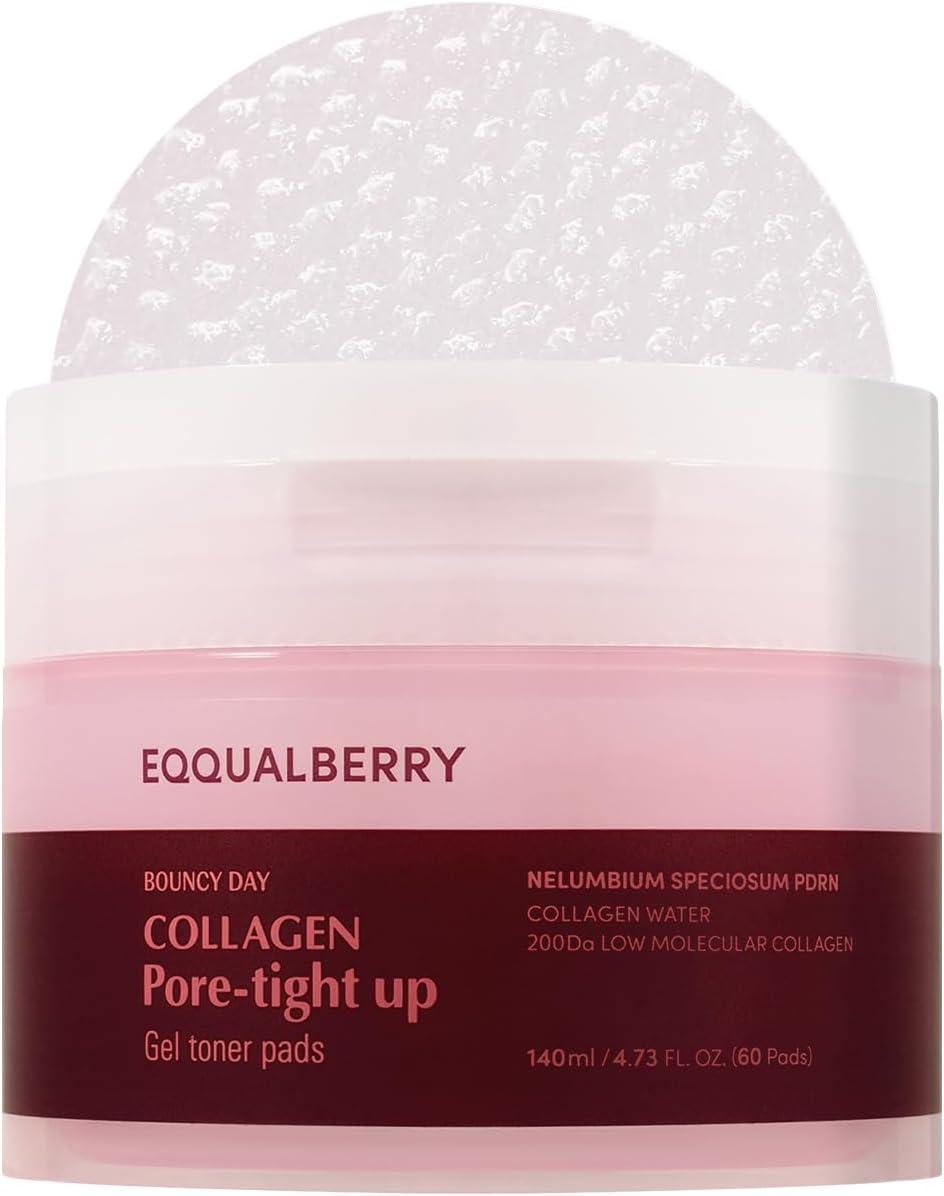 EQQUALBERRY COLLAGEN PORE-TIGHT UP GEL TONER PADS 140ml | 60pads